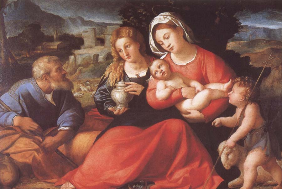 Palma Vecchio The Holy Family with Mary Magdalene and the Infant Saint John